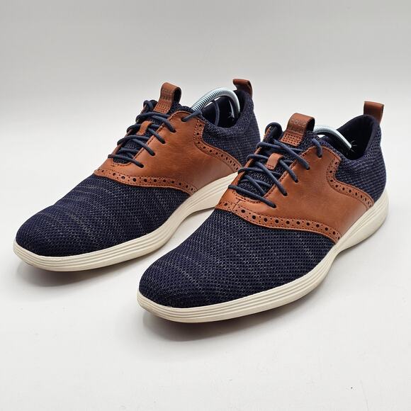 Cole Haan Shoes Mens 11.5 Grand OS Oxford Navy Brown Quiet Luxury Workwear - Picture 3 of 7